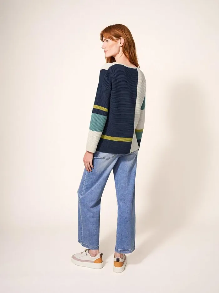 Women KNITWEAR White Stuff JANA JUMPER Teal Multi