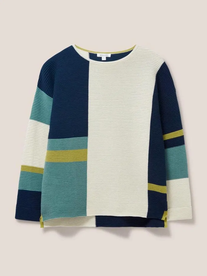 Women KNITWEAR White Stuff JANA JUMPER Teal Multi