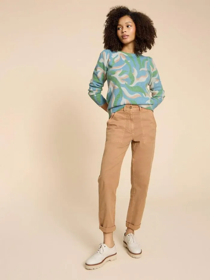 Women KNITWEAR White Stuff Julie Printed Jumper Blue Multi