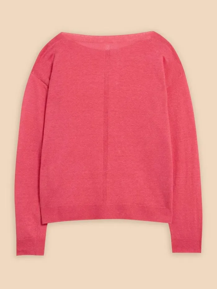 Women KNITWEAR White Stuff LINEN CREW JUMPER Bright Pink Women KNITWEAR White Stuff LINEN CREW JUMPER Bright Pink