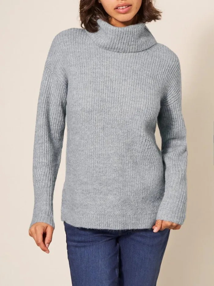 Women KNITWEAR White Stuff LOVELY RIB JUMPER Light Grey Women KNITWEAR White Stuff LOVELY RIB JUMPER Light Grey