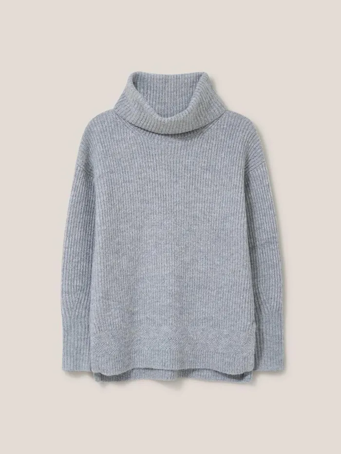 Women KNITWEAR White Stuff LOVELY RIB JUMPER Light Grey Women KNITWEAR White Stuff LOVELY RIB JUMPER Light Grey