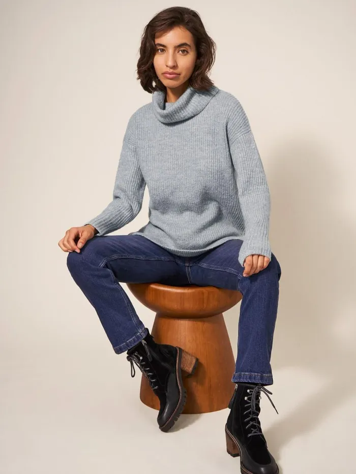 Women KNITWEAR White Stuff LOVELY RIB JUMPER Light Grey Women KNITWEAR White Stuff LOVELY RIB JUMPER Light Grey
