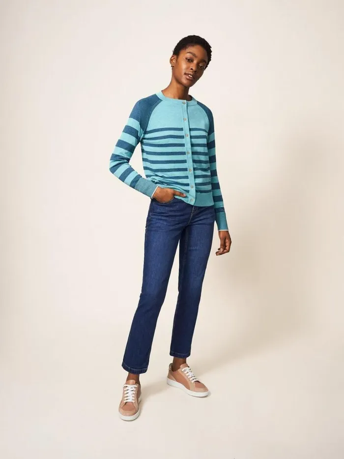 Women KNITWEAR White Stuff LULU CARDI Blue Multi