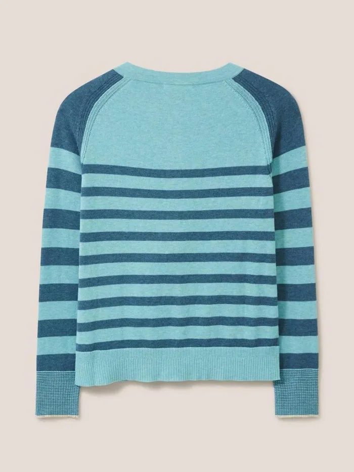 Women KNITWEAR White Stuff LULU CARDI Blue Multi Women KNITWEAR White Stuff LULU CARDI Blue Multi