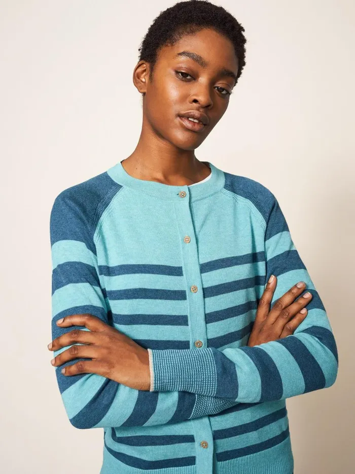 Women KNITWEAR White Stuff LULU CARDI Blue Multi Women KNITWEAR White Stuff LULU CARDI Blue Multi