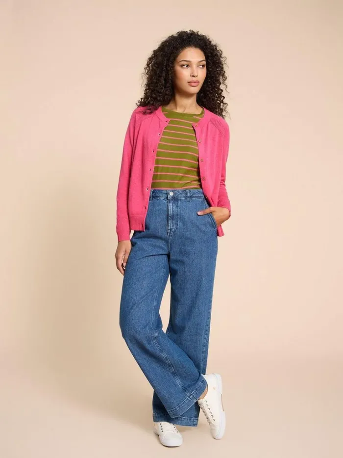 Women KNITWEAR White Stuff LULU KNIT CARDI Mid Pink