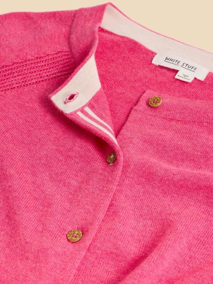 Women KNITWEAR White Stuff LULU KNIT CARDI Mid Pink Women KNITWEAR White Stuff LULU KNIT CARDI Mid Pink