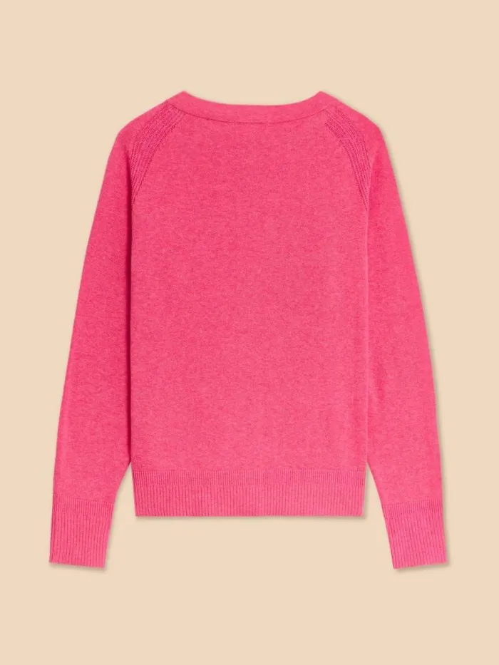 Women KNITWEAR White Stuff LULU KNIT CARDI Mid Pink Women KNITWEAR White Stuff LULU KNIT CARDI Mid Pink