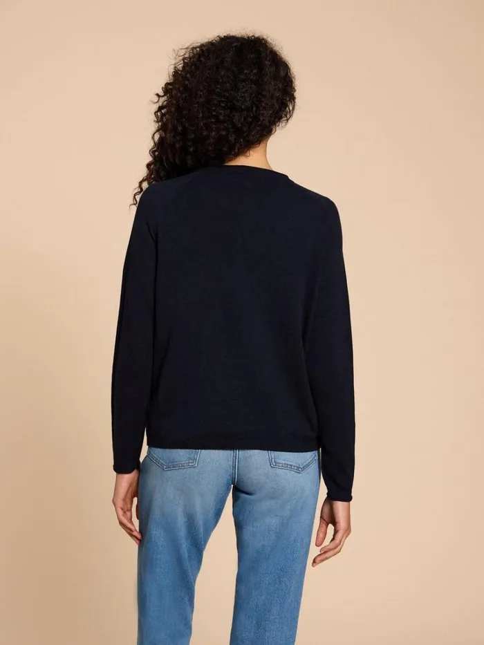 Women KNITWEAR White Stuff LUNA V NECK CARDI Dark Navy Women KNITWEAR White Stuff LUNA V NECK CARDI Dark Navy