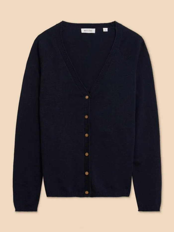 Women KNITWEAR White Stuff LUNA V NECK CARDI Dark Navy Women KNITWEAR White Stuff LUNA V NECK CARDI Dark Navy