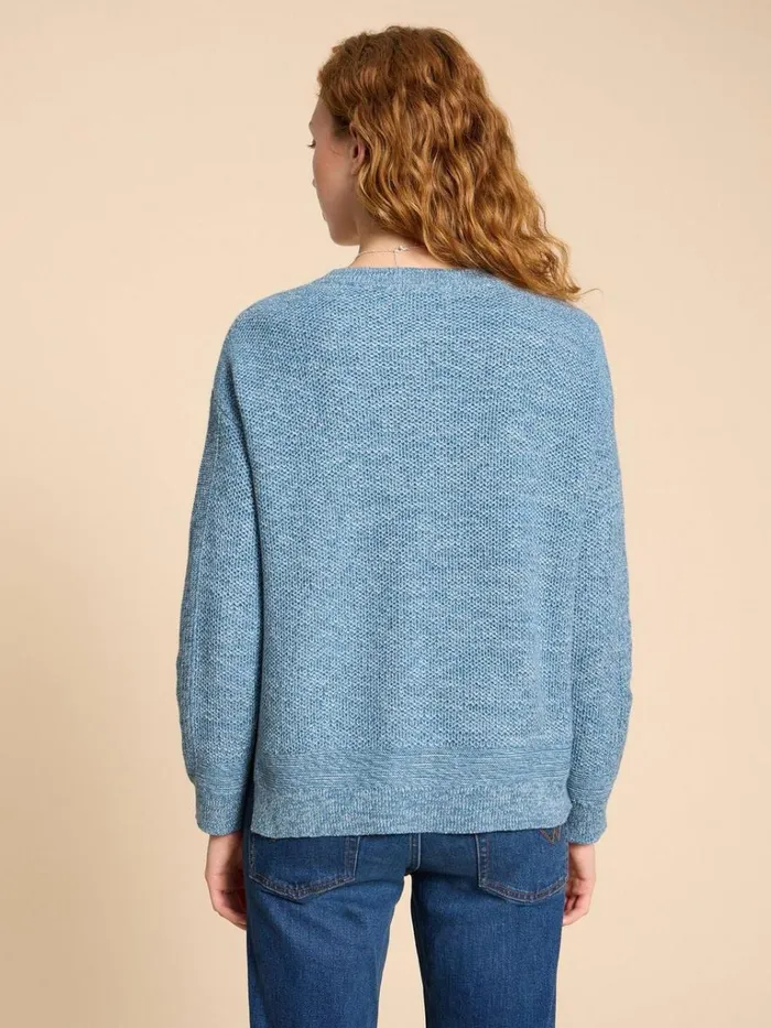 Women KNITWEAR White Stuff NORTHBANK CREW NECK JUMPER Mid Blue Women KNITWEAR White Stuff NORTHBANK CREW NECK JUMPER Mid Blue