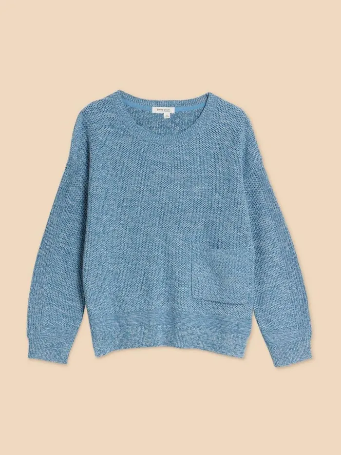 Women KNITWEAR White Stuff NORTHBANK CREW NECK JUMPER Mid Blue Women KNITWEAR White Stuff NORTHBANK CREW NECK JUMPER Mid Blue