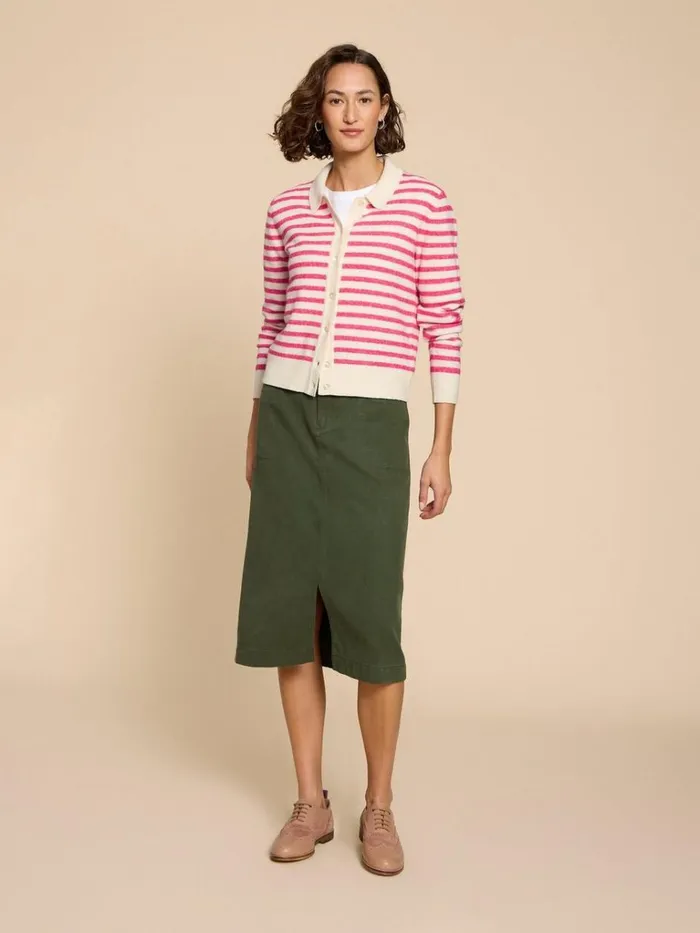 Women KNITWEAR White Stuff PEONY COLLARED CARDIGAN Pink Multi