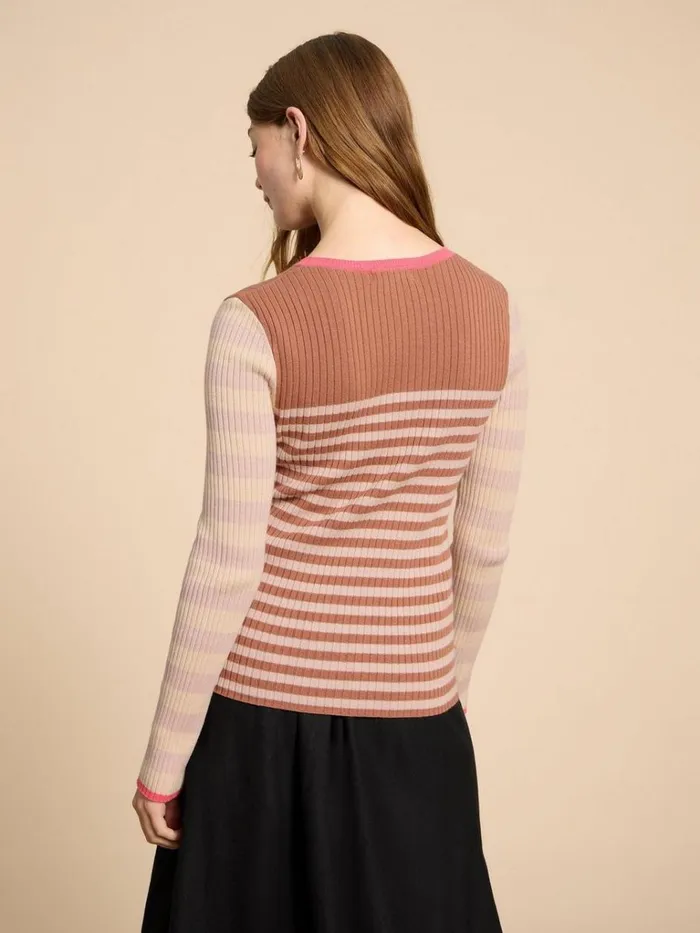 Women KNITWEAR White Stuff SKINNY RIB CREW NECK JUMPER Natural Multi Women KNITWEAR White Stuff SKINNY RIB CREW NECK JUMPER Natural Multi