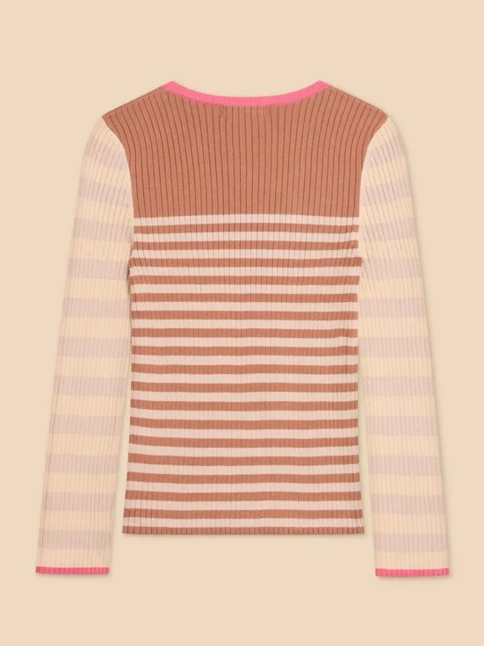 Women KNITWEAR White Stuff SKINNY RIB CREW NECK JUMPER Natural Multi Women KNITWEAR White Stuff SKINNY RIB CREW NECK JUMPER Natural Multi