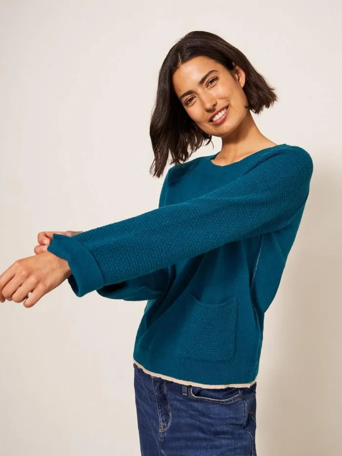 Women KNITWEAR White Stuff TYNE CREW NECK JUMPER Dk Teal Women KNITWEAR White Stuff TYNE CREW NECK JUMPER Dk Teal