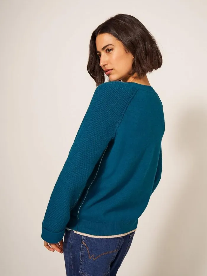 Women KNITWEAR White Stuff TYNE CREW NECK JUMPER Dk Teal Women KNITWEAR White Stuff TYNE CREW NECK JUMPER Dk Teal