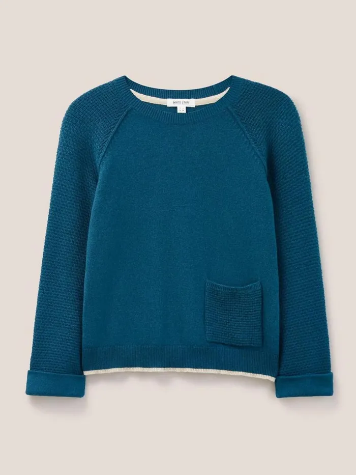 Women KNITWEAR White Stuff TYNE CREW NECK JUMPER Dk Teal Women KNITWEAR White Stuff TYNE CREW NECK JUMPER Dk Teal