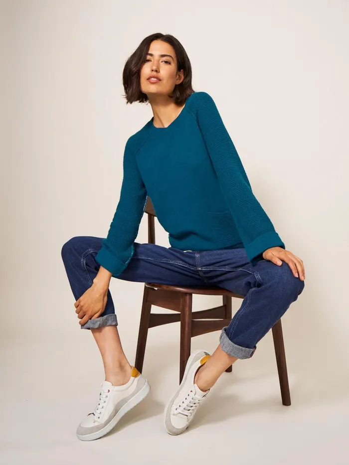 Women KNITWEAR White Stuff TYNE CREW NECK JUMPER Dk Teal Women KNITWEAR White Stuff TYNE CREW NECK JUMPER Dk Teal
