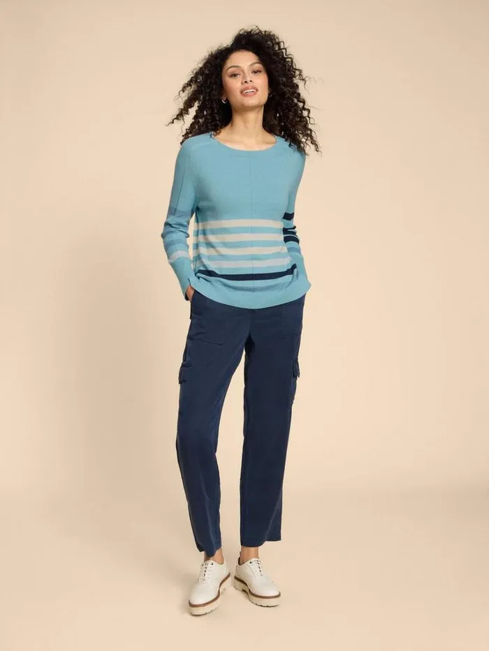 Women KNITWEAR White Stuff URBAN STRIPED JUMPER Blue Multi