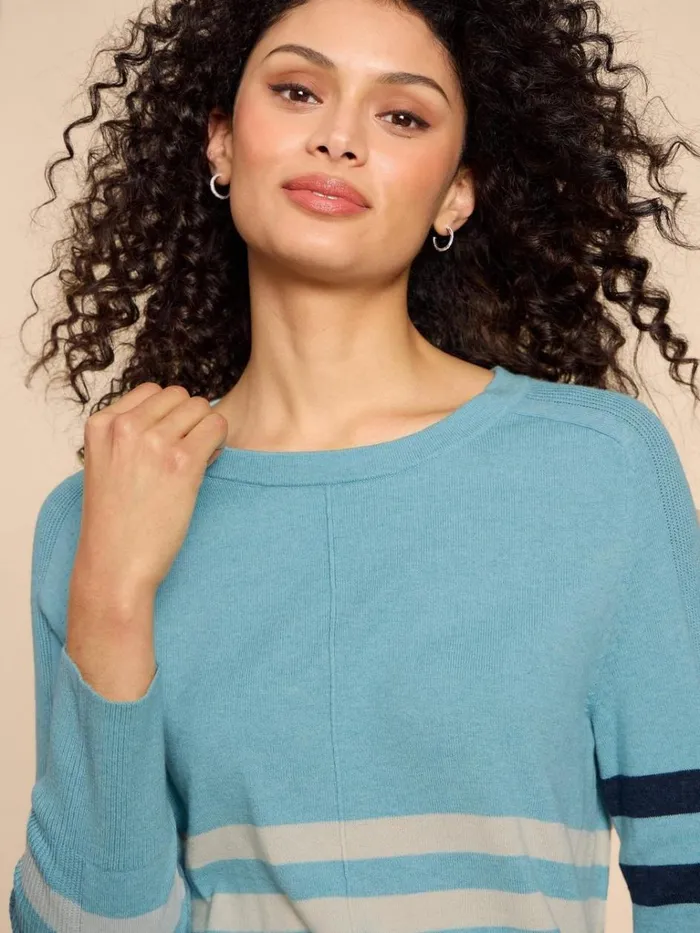 Women KNITWEAR White Stuff URBAN STRIPED JUMPER Blue Multi Women KNITWEAR White Stuff URBAN STRIPED JUMPER Blue Multi