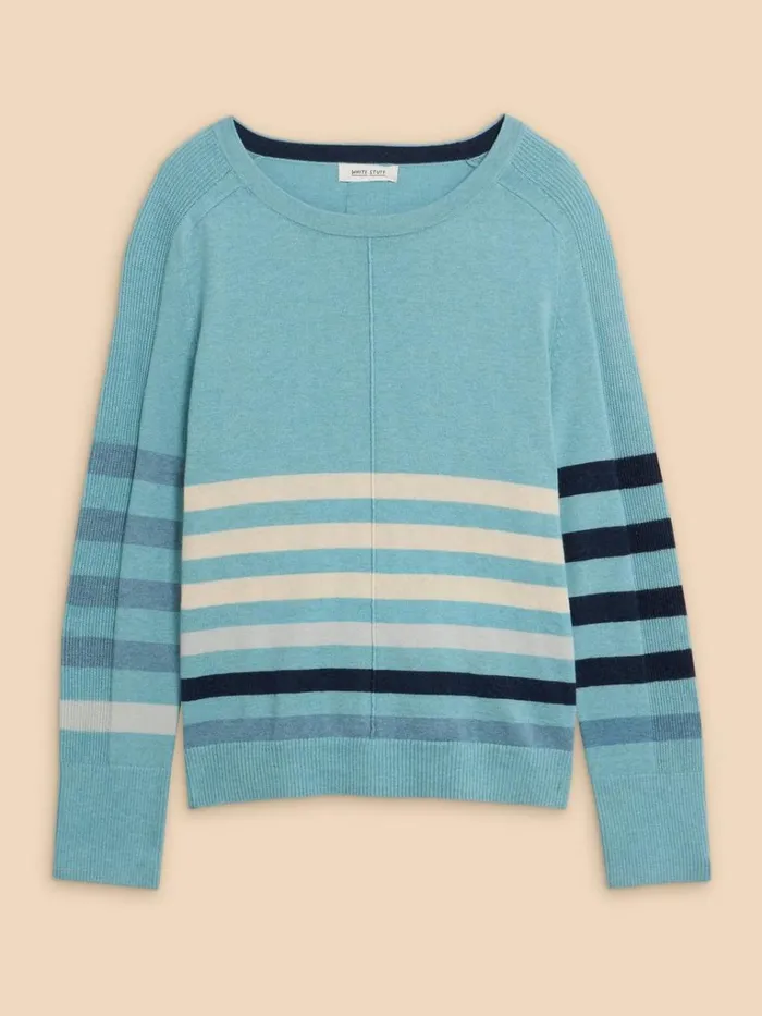Women KNITWEAR White Stuff URBAN STRIPED JUMPER Blue Multi Women KNITWEAR White Stuff URBAN STRIPED JUMPER Blue Multi