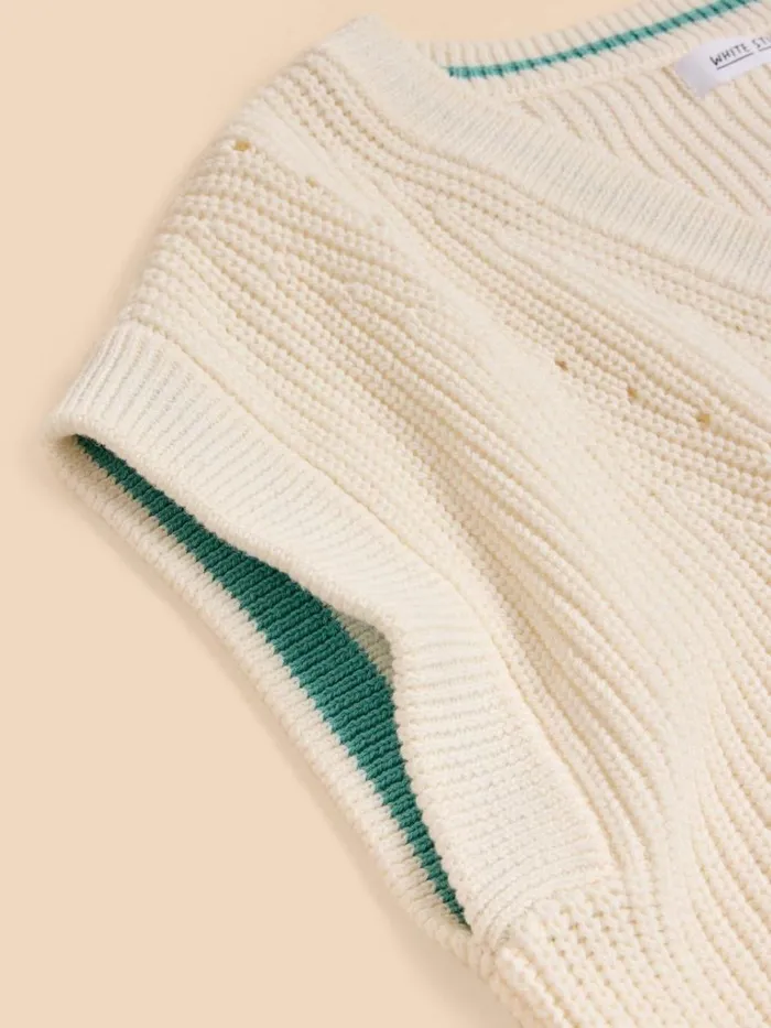 Women KNITWEAR White Stuff VANESSA V NECK TANK Natural White Women KNITWEAR White Stuff VANESSA V NECK TANK Natural White
