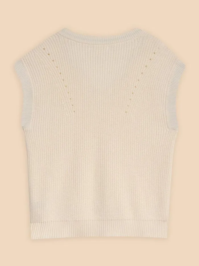 Women KNITWEAR White Stuff VANESSA V NECK TANK Natural White Women KNITWEAR White Stuff VANESSA V NECK TANK Natural White