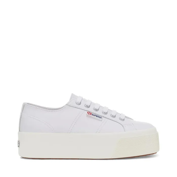 Women Lady Shoes Woman 2790 NAPPA Wedge OPTICAL WHITESILVERFAVORIO Superga Platform