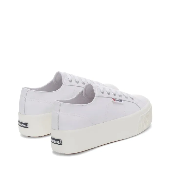 Women Lady Shoes Woman 2790 NAPPA Wedge OPTICAL WHITESILVERFAVORIO Superga Platform