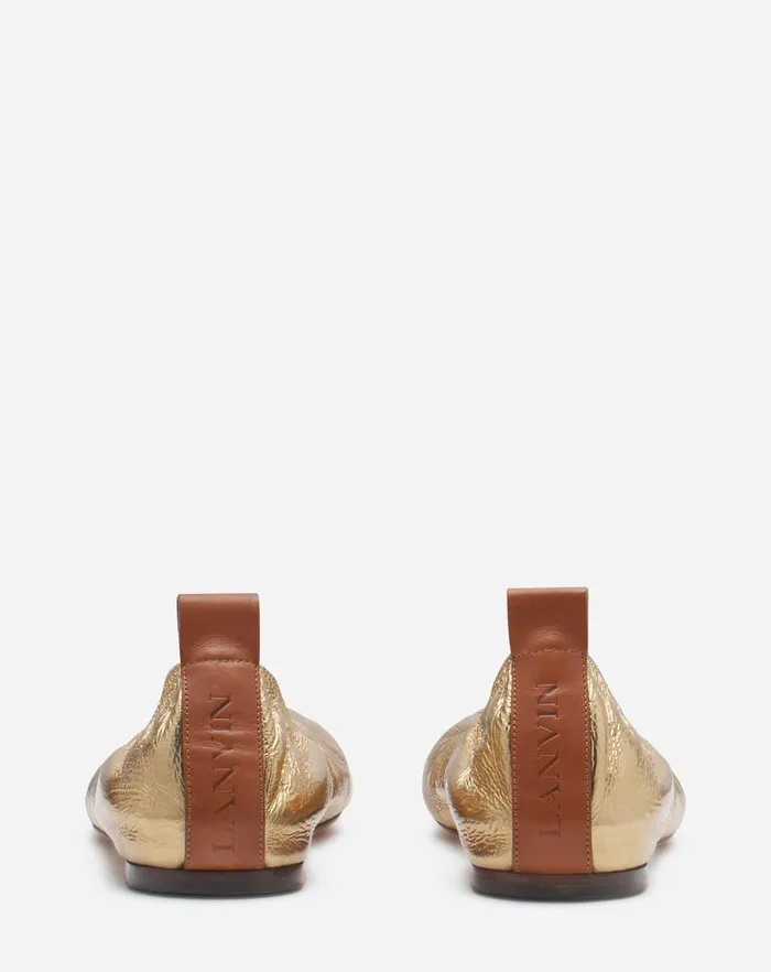 Women Lanvin Ballerinas The Ballerina Flat In Metallic Leather Gold Women Lanvin Ballerinas The Ballerina Flat In Metallic Leather Gold