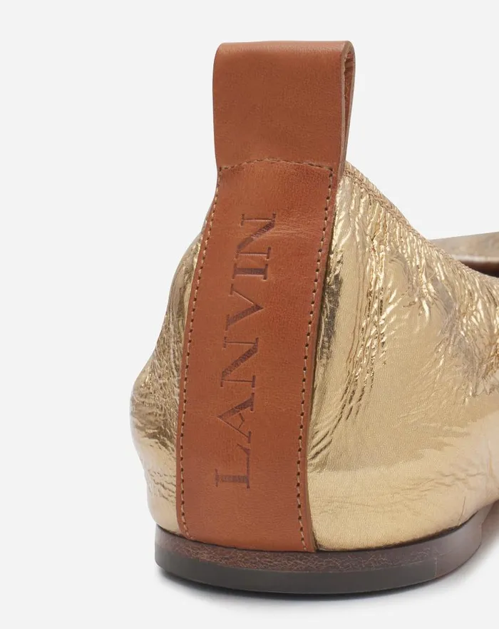 Women Lanvin Ballerinas The Ballerina Flat In Metallic Leather Gold Women Lanvin Ballerinas The Ballerina Flat In Metallic Leather Gold