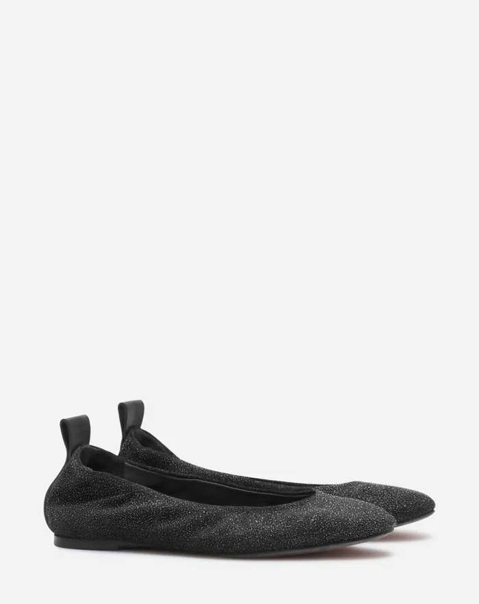 Women Lanvin Ballerinas The Glittery Suede Ballerina Flat Black Women Lanvin Ballerinas The Glittery Suede Ballerina Flat Black