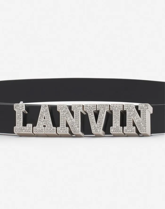 Women Lanvin Belts Lanvin X Future Leather Belt With Rhinestones Black Women Lanvin Belts Lanvin X Future Leather Belt With Rhinestones Black