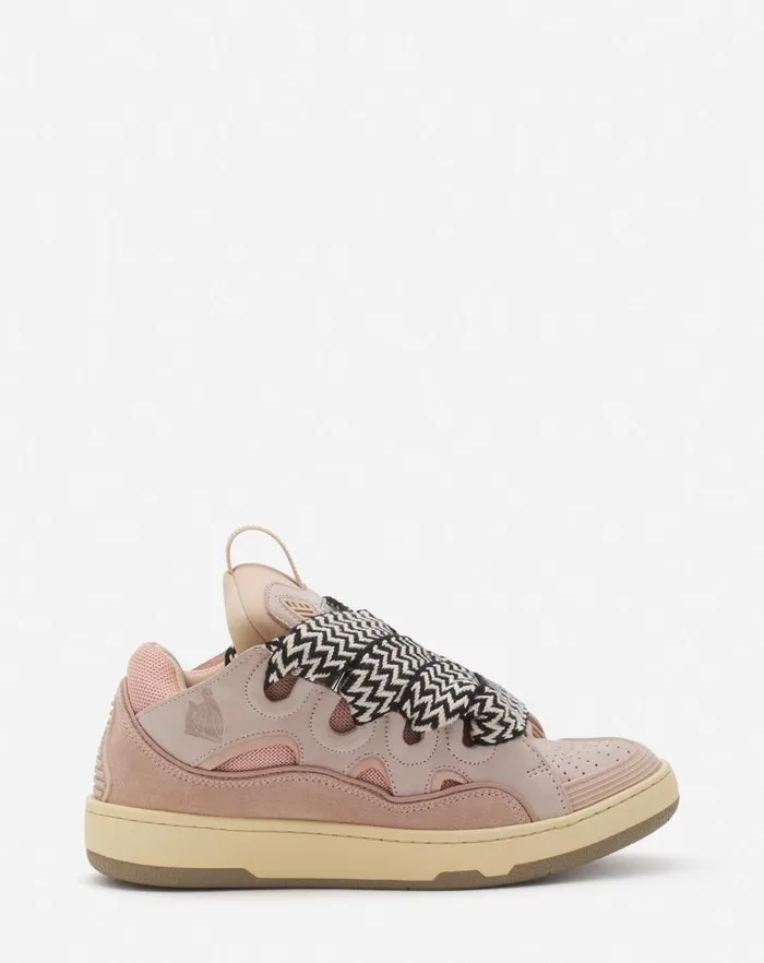 Women Lanvin Curb Leather Curb Sneakers Pink