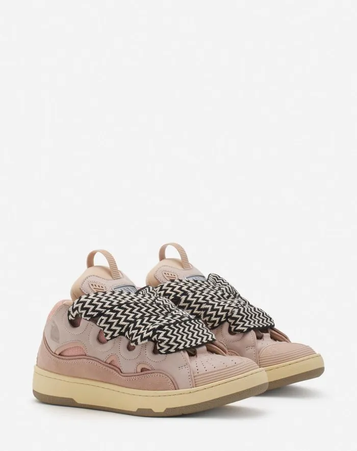 Women Lanvin Curb Leather Curb Sneakers Pink Women Lanvin Curb Leather Curb Sneakers Pink