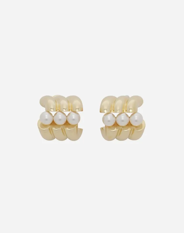 Women Lanvin Jewelry Squence Pearls Earrings Goldpearl