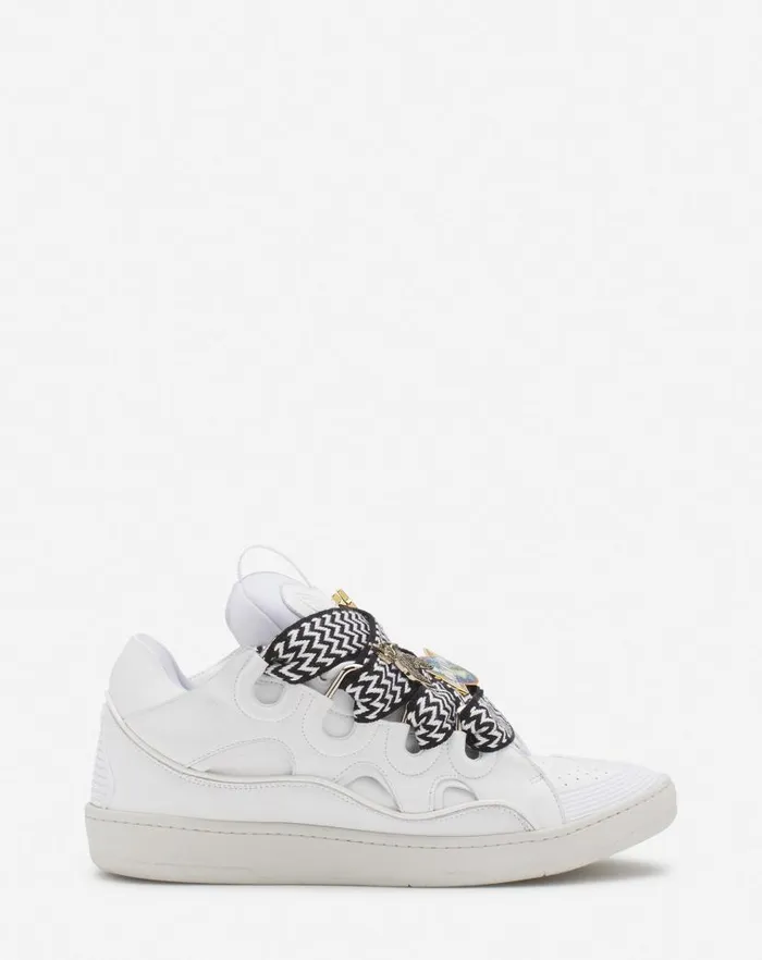 Women Lanvin Sneakers Lanvin X Future Curb 30 Leather Sneakers For Women Whiteblack