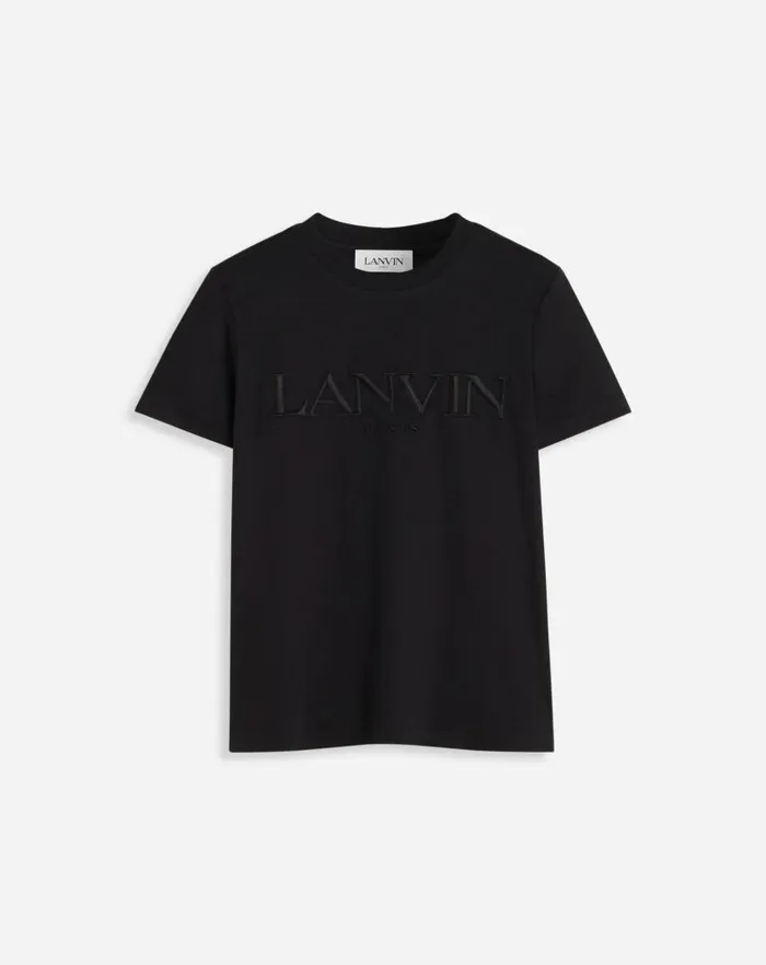 Women Lanvin TShirts and Sweatshirts Classic Fit Lanvin Embroidered Tshirt Black