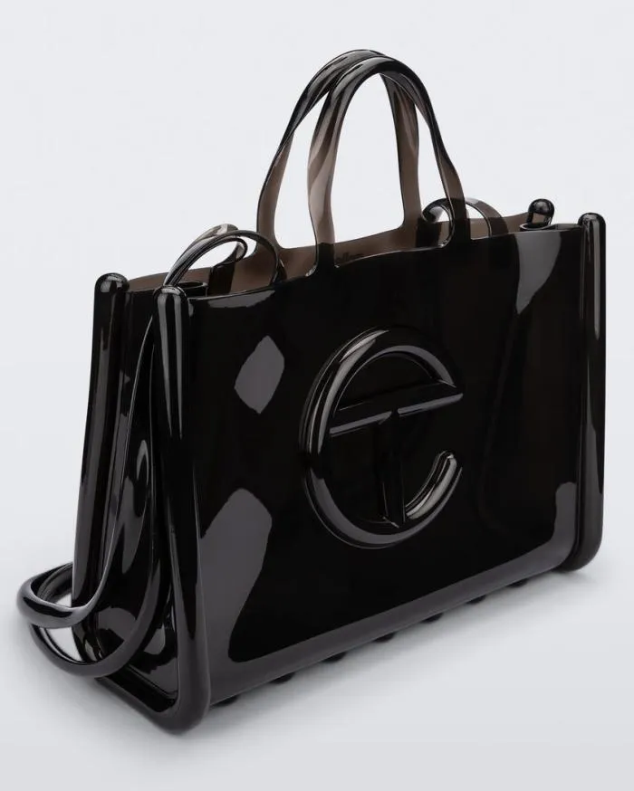 Women Large Jelly Shopper Black Melissa Handbags