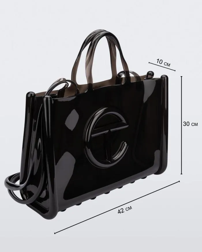 Women Large Jelly Shopper Black Melissa Handbags