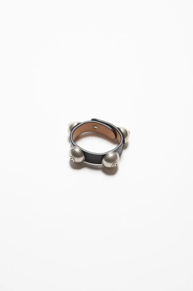 Women Leather Stud Bracelet Black Acne Studios Jewellery