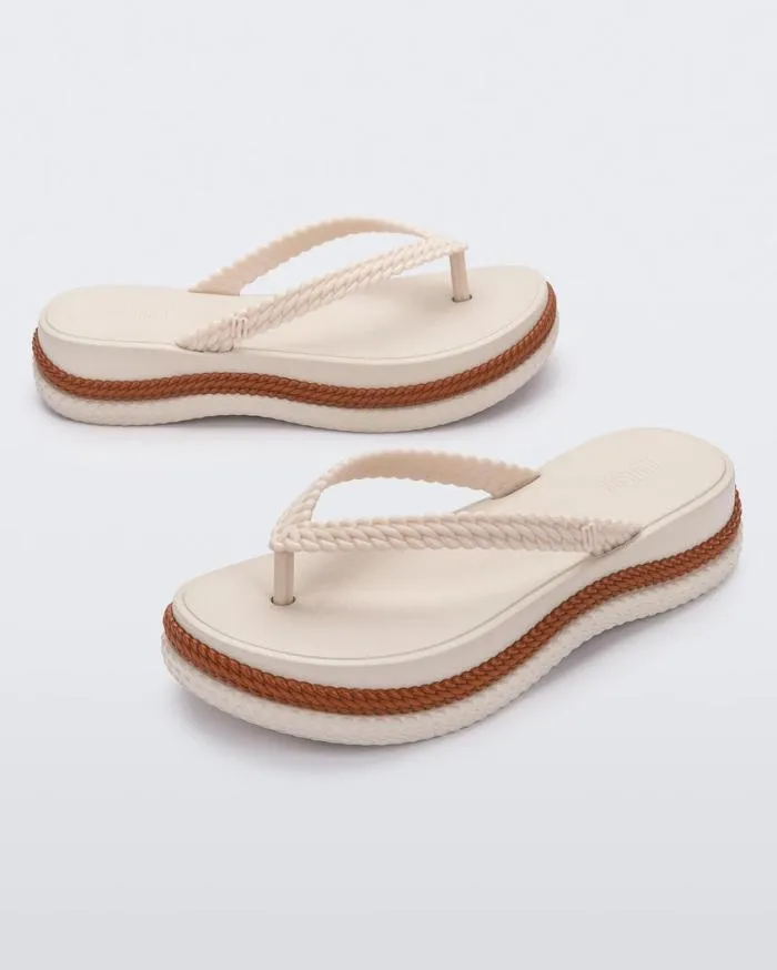 Women Leblon Beigebrown Melissa Flip Flops
