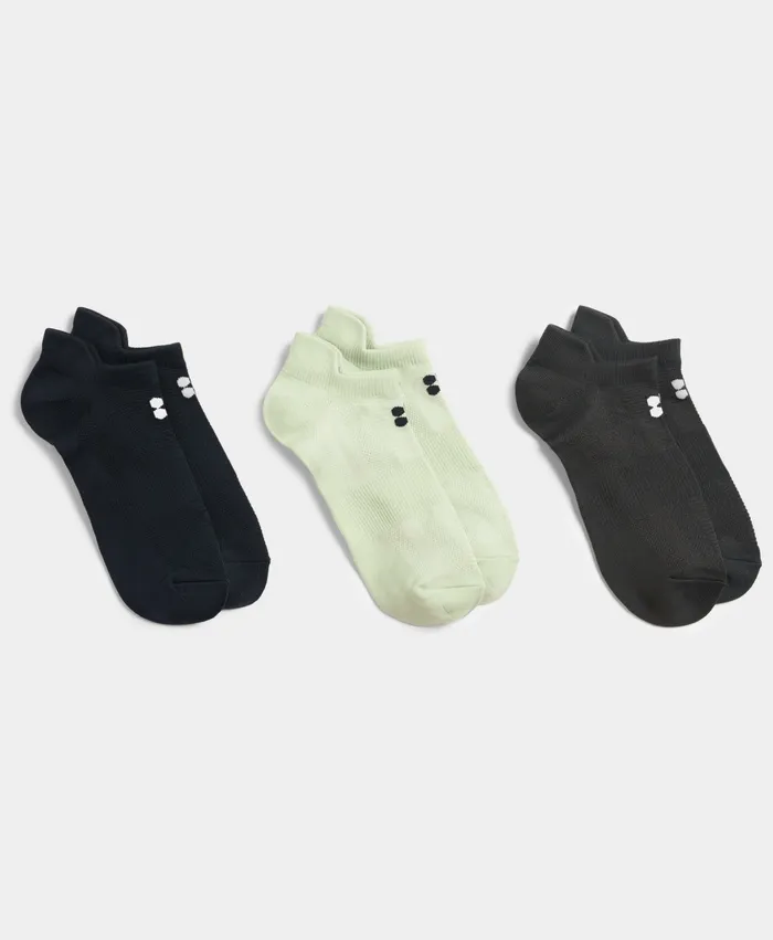 Women Lightweight Trainer Socks 3 Pack Slate Grey Underwear Sweaty Betty