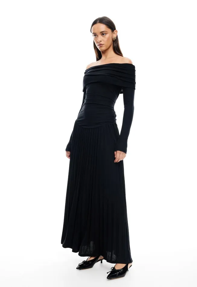 Women Lioness Fashion Dresses FIELD OF DREAMS LONG SLEEVE MAXI Onyx