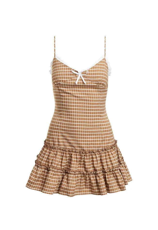 Women Lioness Fashion Dresses YVES MINI DRESS Chocolate Check Women Lioness Fashion Dresses YVES MINI DRESS Chocolate Check
