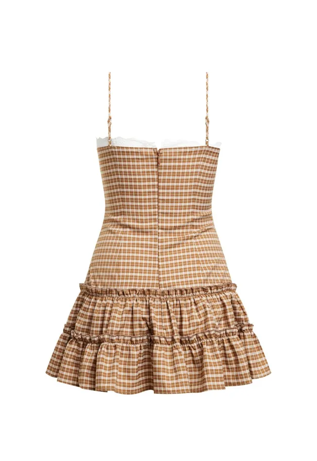 Women Lioness Fashion Dresses YVES MINI DRESS Chocolate Check Women Lioness Fashion Dresses YVES MINI DRESS Chocolate Check