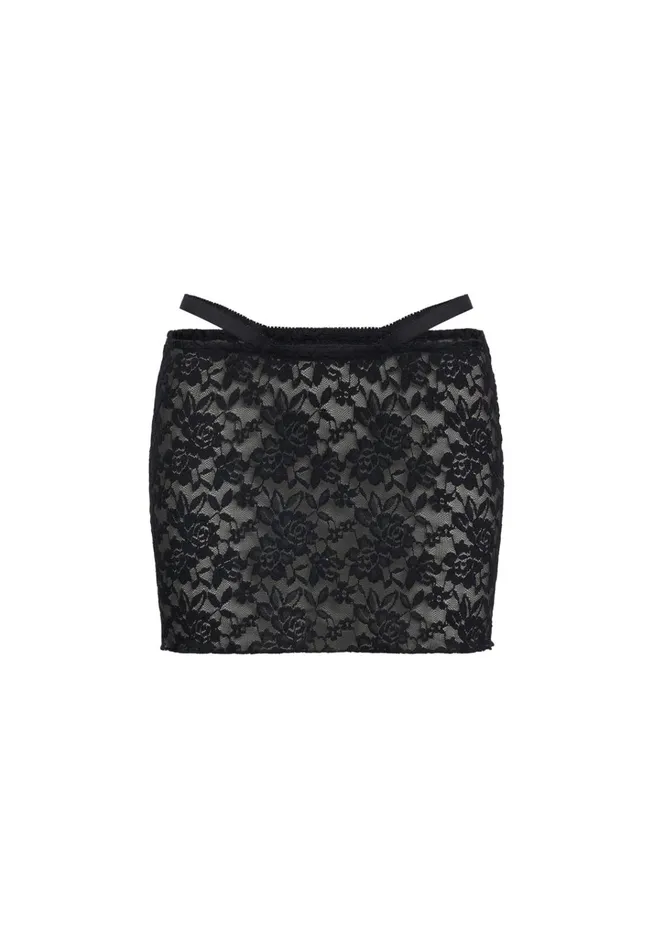 Women Lioness Fashion Skirts BLACK SWAN LACE MINI Onyx Women Lioness Fashion Skirts BLACK SWAN LACE MINI Onyx