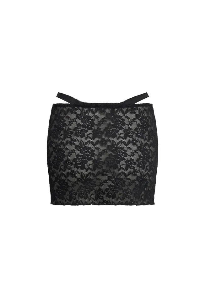 Women Lioness Fashion Skirts BLACK SWAN LACE MINI Onyx Women Lioness Fashion Skirts BLACK SWAN LACE MINI Onyx